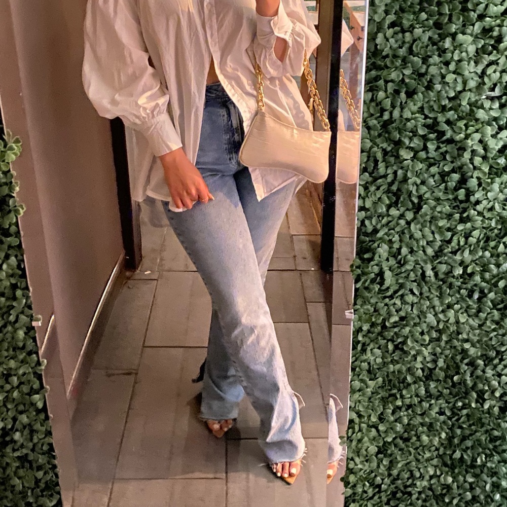 Zara split hem jeans